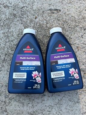 2 bottles of Bissell multisurface cleaner for the cross wave and spin wave